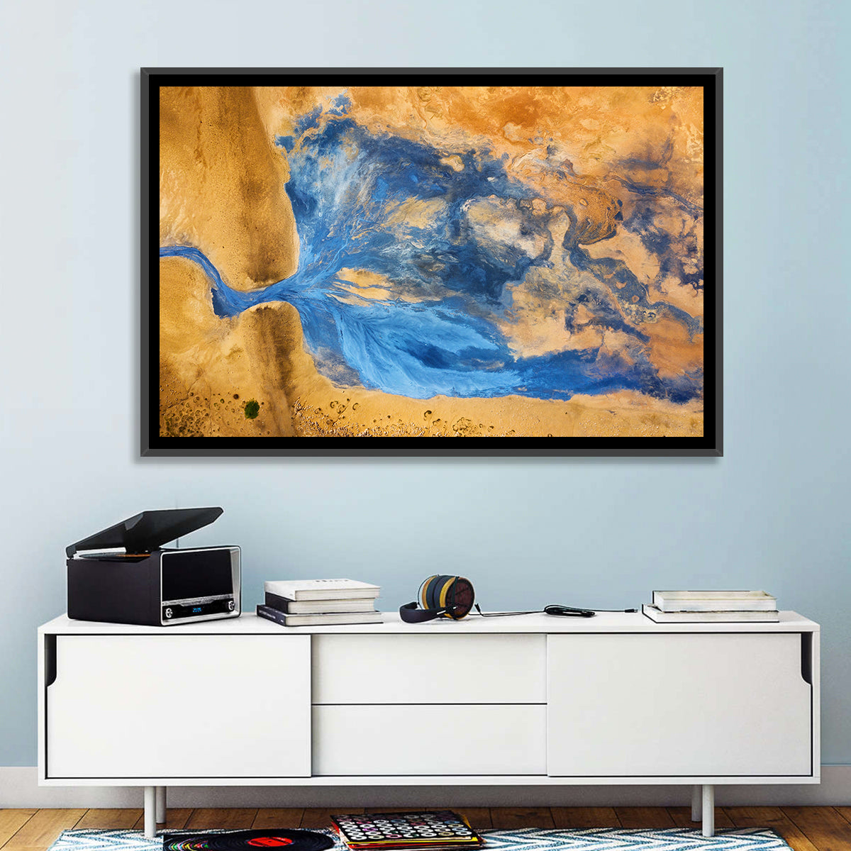 Geysers Valley Aerial View Wall Art in a room, landscape