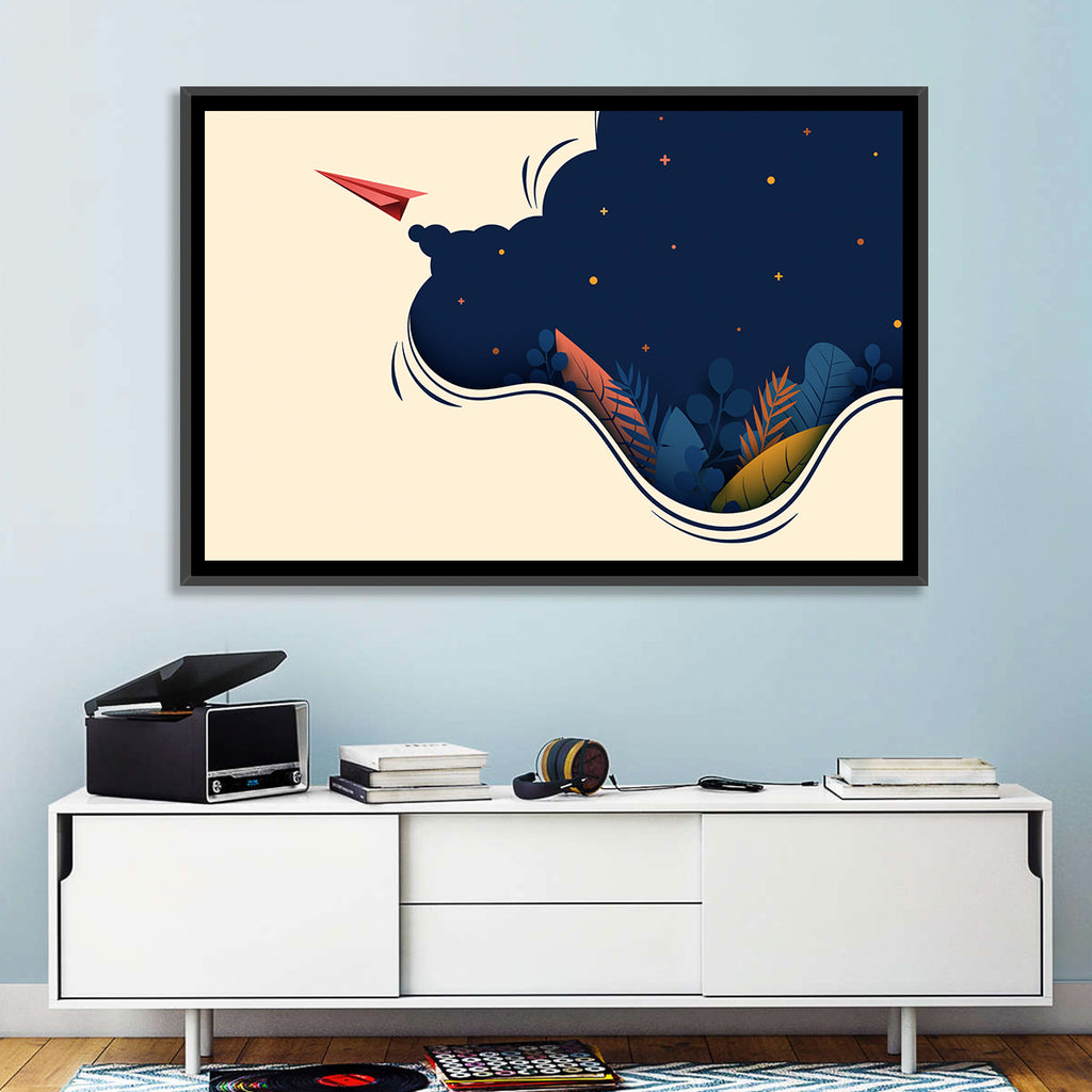 Paper Airplane in Flight Wall Art