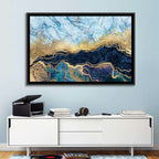 Blue Marble with Gold Veins Wall Art