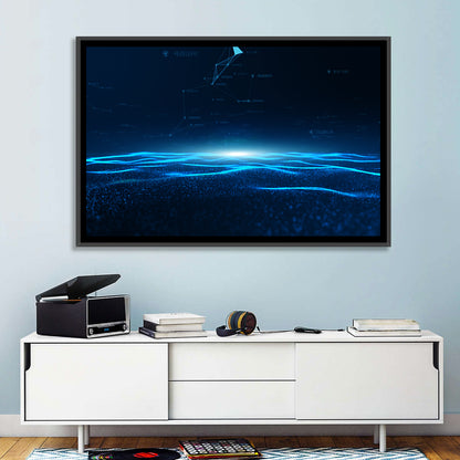 Digital Data Waves Wall Art