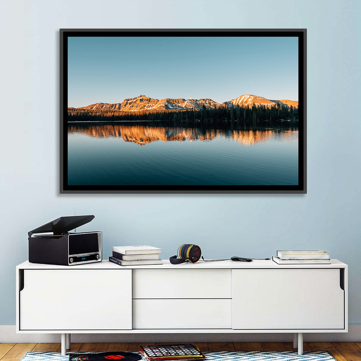 Mirror Lake Reflection, Uinta Mountains Wall Art in a room, landscape