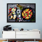 Pesto Baked Chicken Flat Lay Wall Art