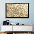 Plan of Paris Wall Art