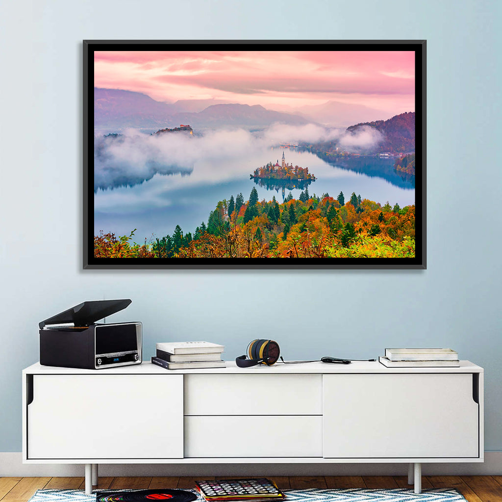 Misty Morning Over Lake Bled Wall Art