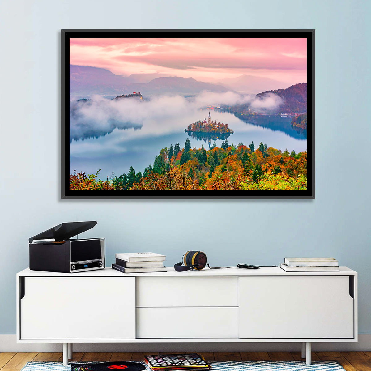 Misty Morning Over Lake Bled Wall Art