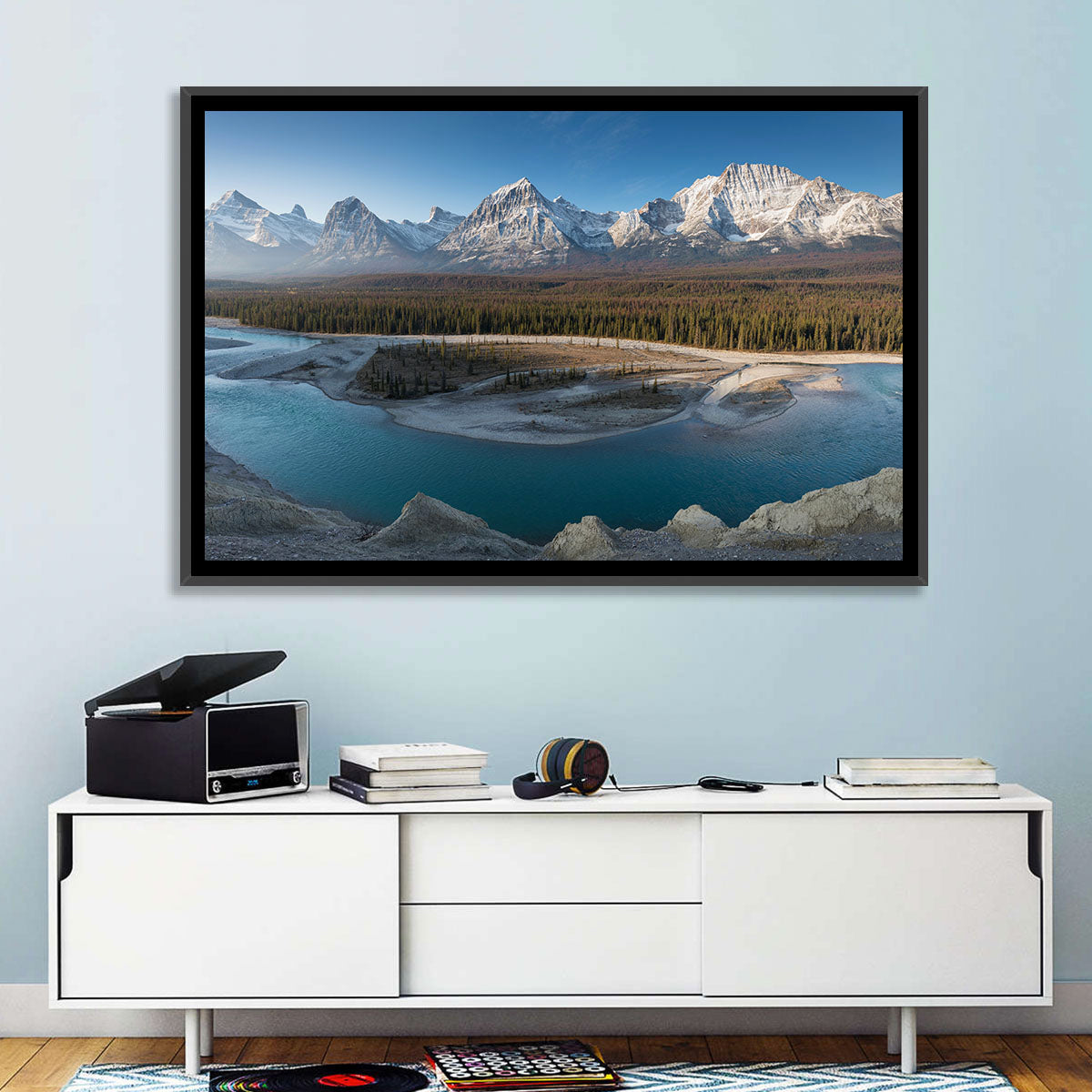 River in Jasper National Park Wall Art in a room, landscape