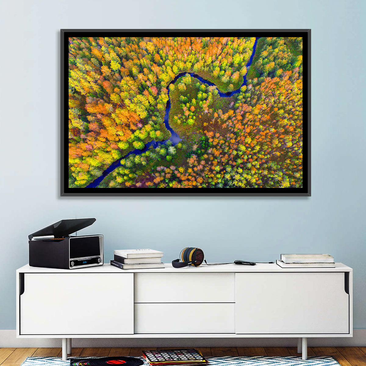 Winding Autumn River Wall Art
