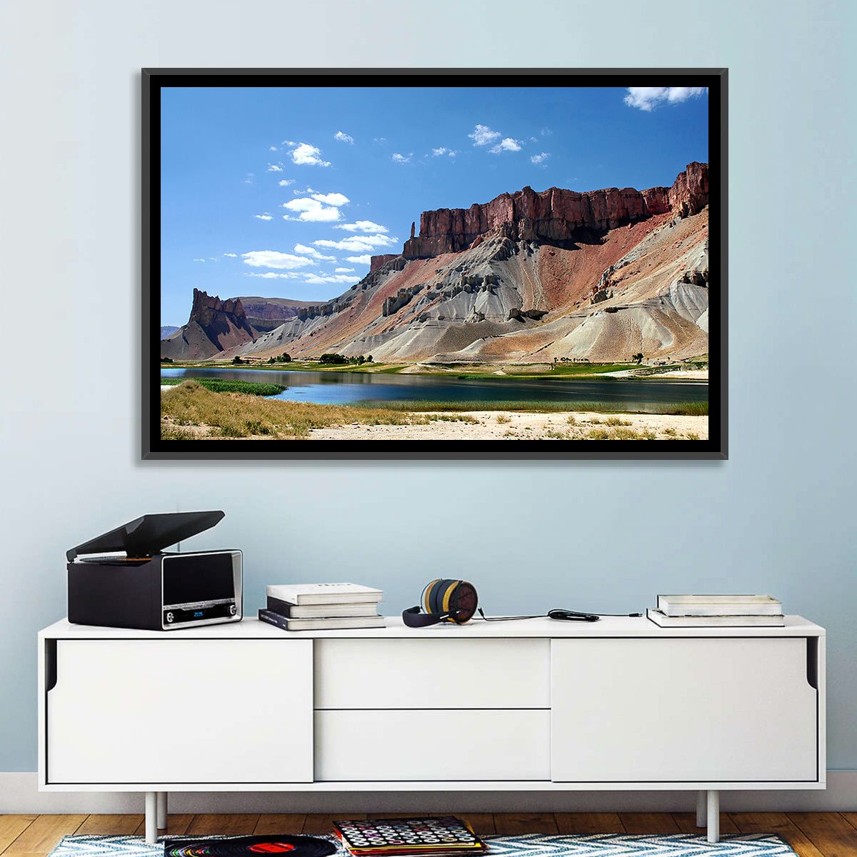 Band-e Amir Lakes and Rock Spire Wall Art in a room, landscape
