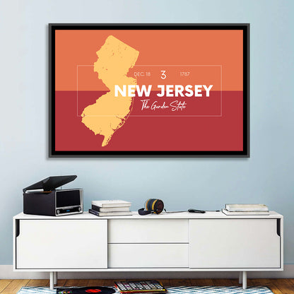 New Jersey State Map Wall Art