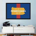 Keystone State Map Graphic Wall Art