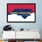 North Carolina Typographic Map Wall Art