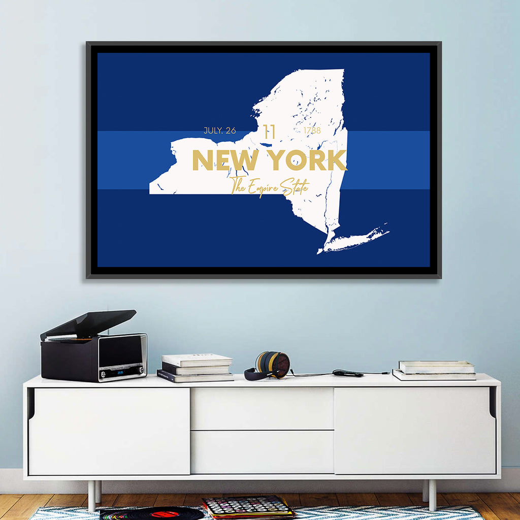 New York State Typographic Map Wall Art