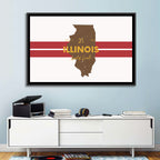 Illinois Map Land of Lincoln Wall Art