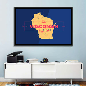 Wisconsin State Map Wall Art