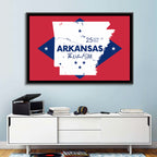 Patriotic Arkansas Map Wall Art