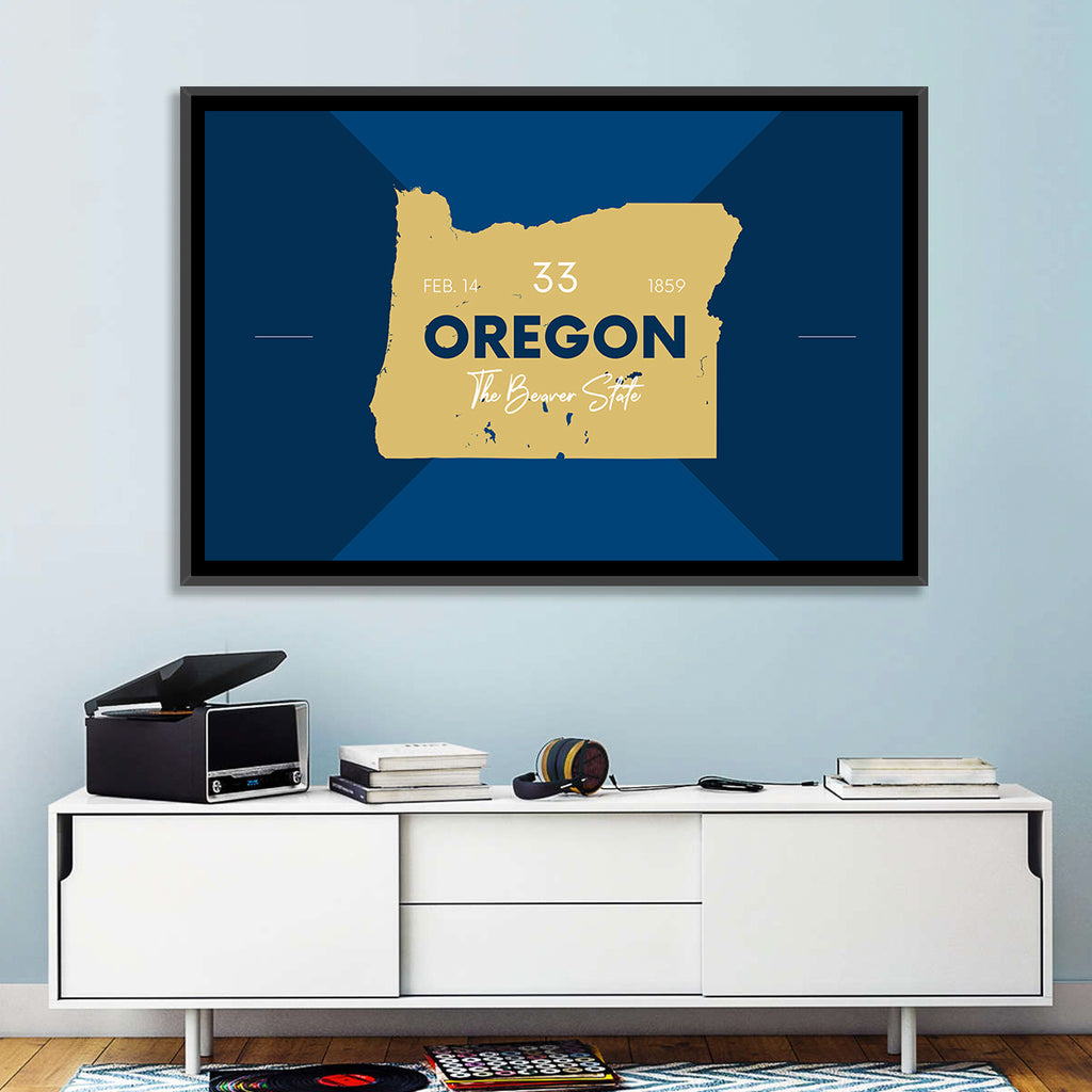 Oregon Typographic Map Wall Art
