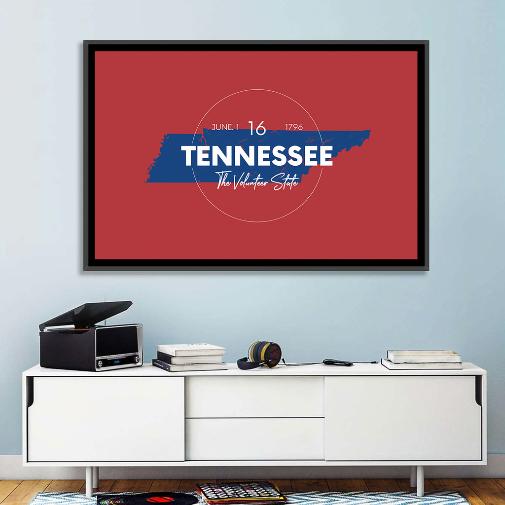 Tennessee Typographic Map Wall Art