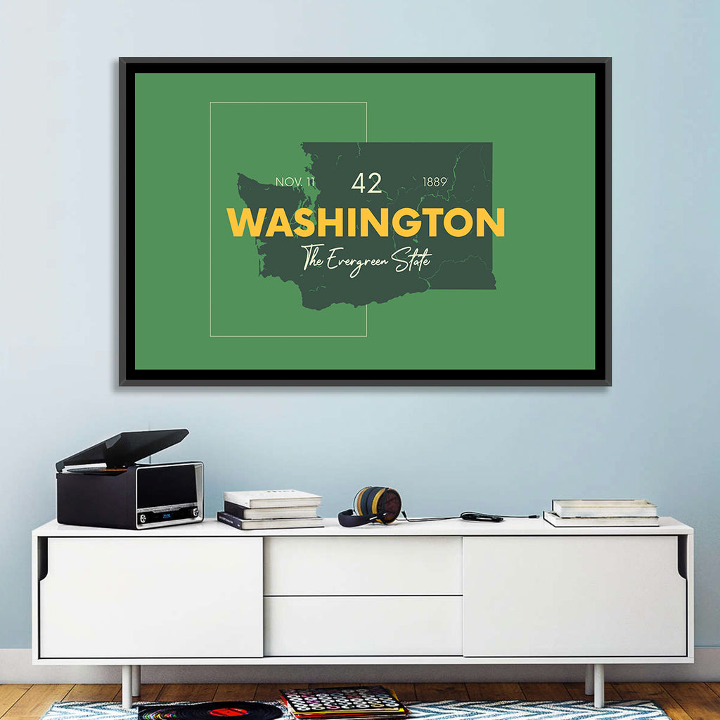 Minimalist Washington State Map Wall Art