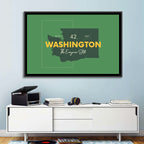 Minimalist Washington State Map Wall Art
