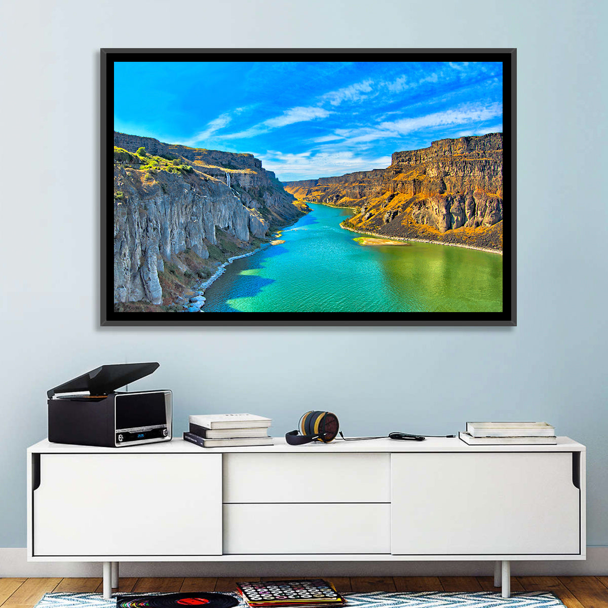 Snake River Canyon at Twin Falls Wall Art in a room, landscape
