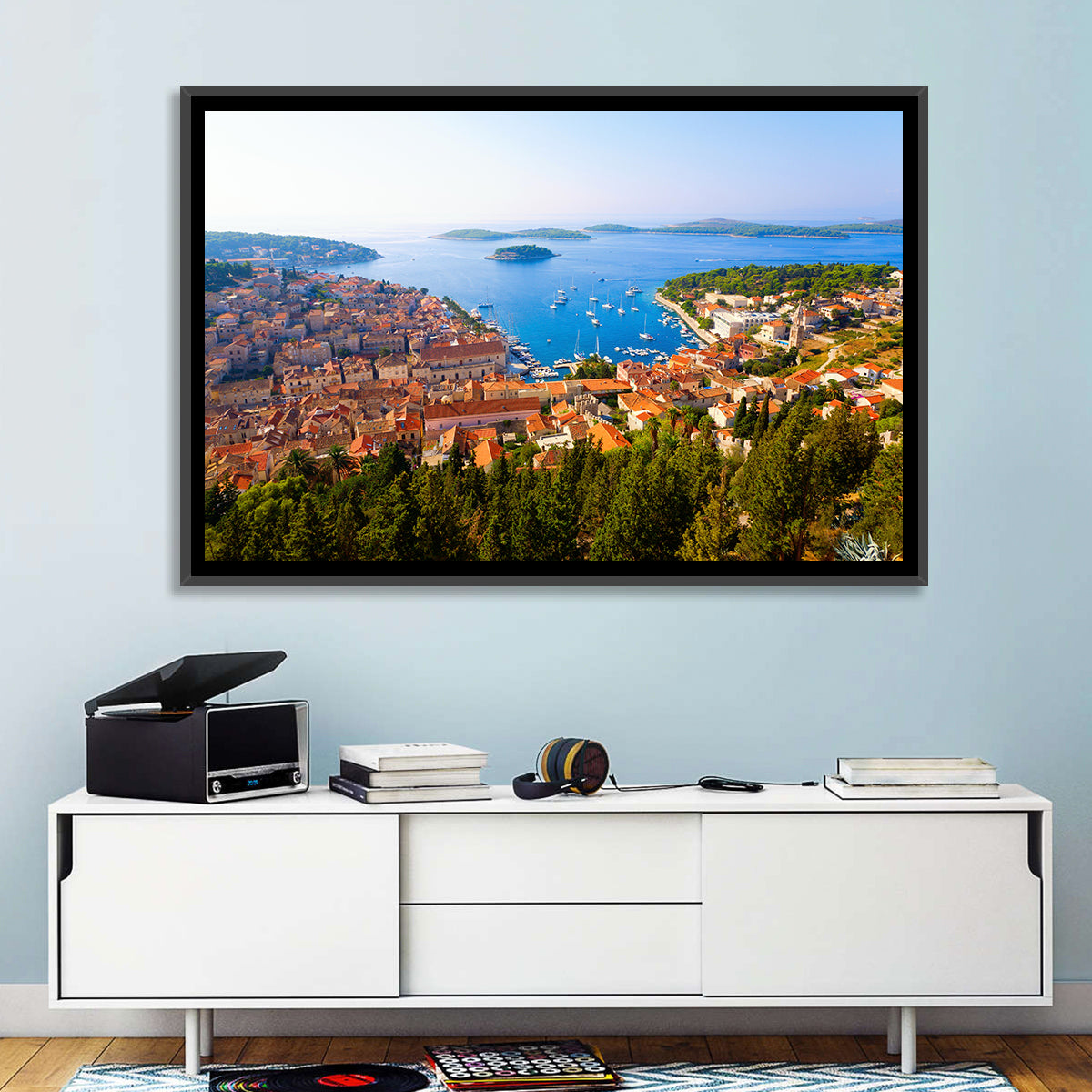 Hvar Harbor Aerial View Wall Art