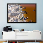 Lac Rose Boats and Salt Mounds Wall Art