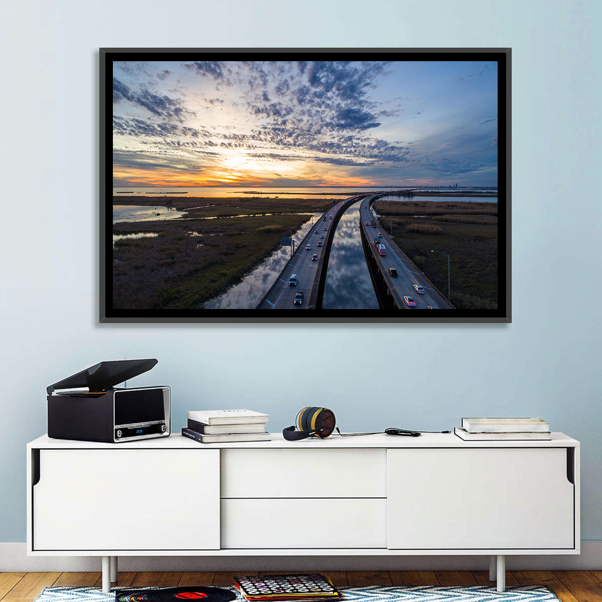 Mobile Bay Bridge at Sunset Wall Art