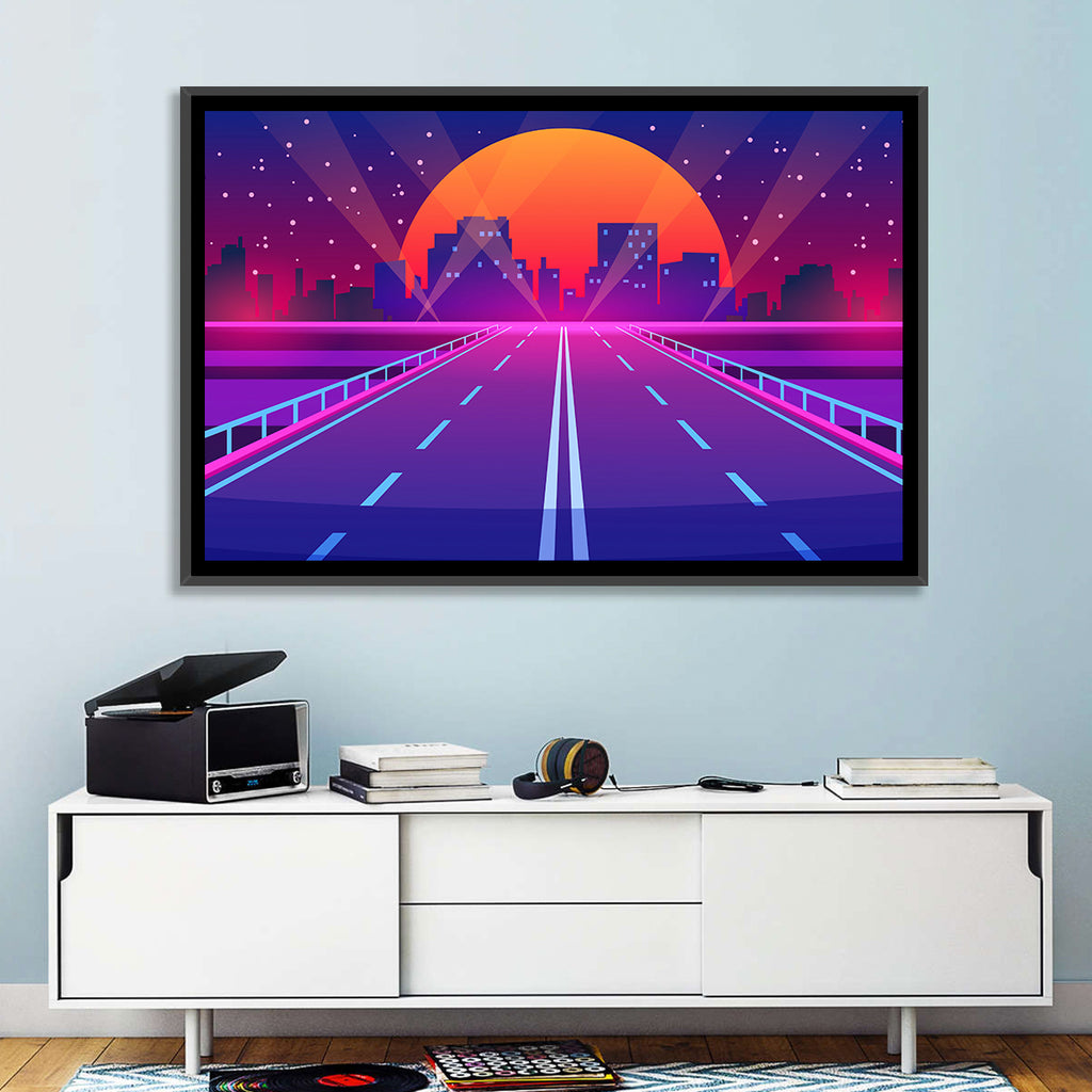 Dusk Highway Cityscape Wall Art