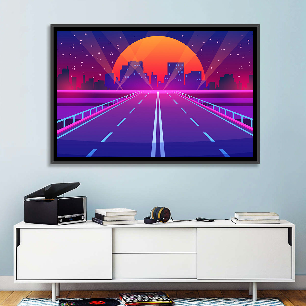 Dusk Highway Cityscape Wall Art