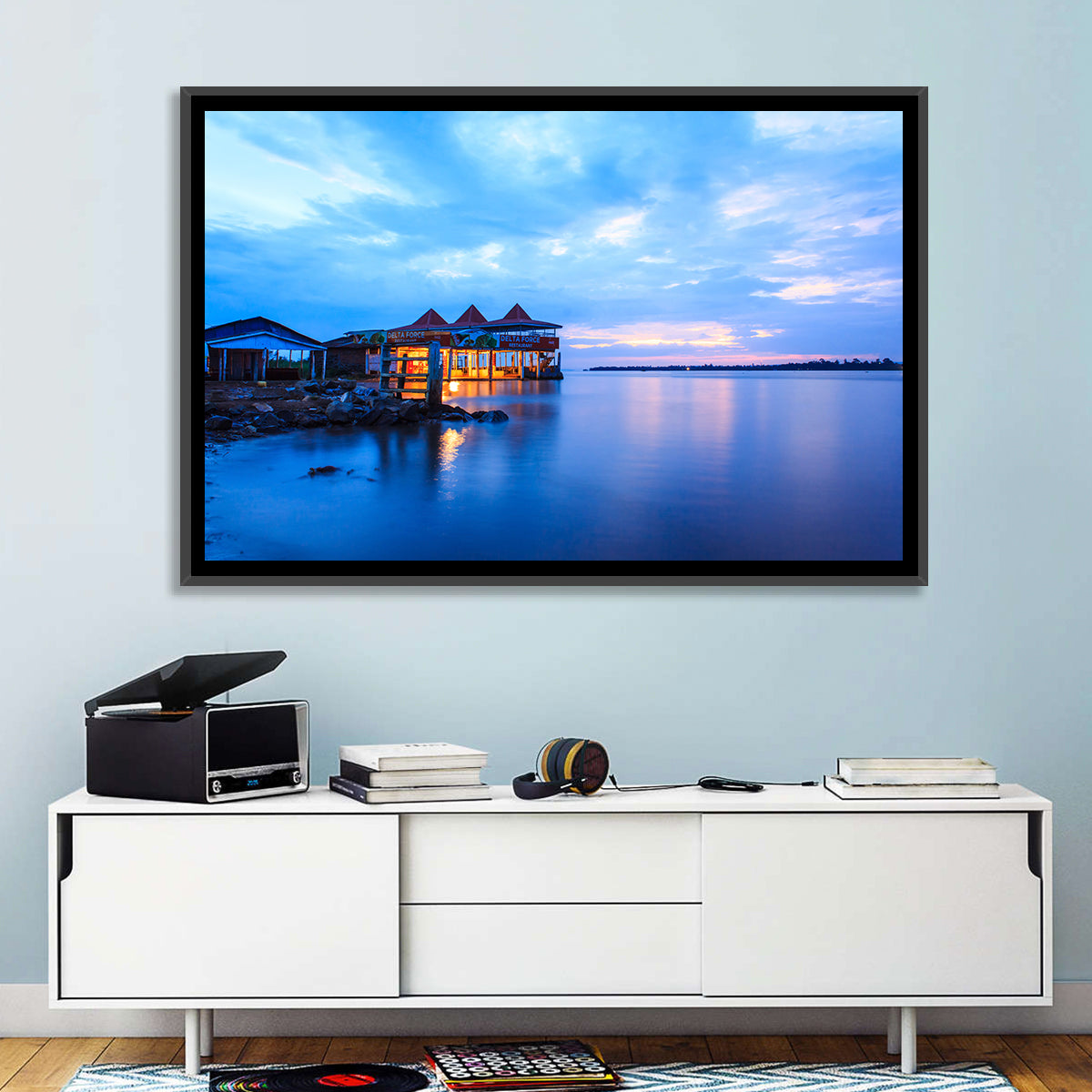 Twilight Restaurant on Lake Victoria Wall Art in a room, landscape