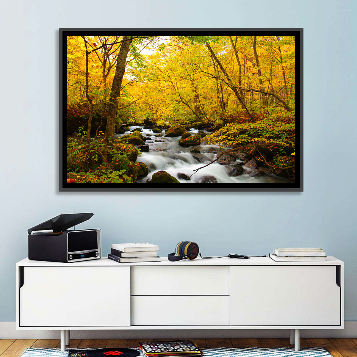 Oirase River Wall Art in a room, landscape