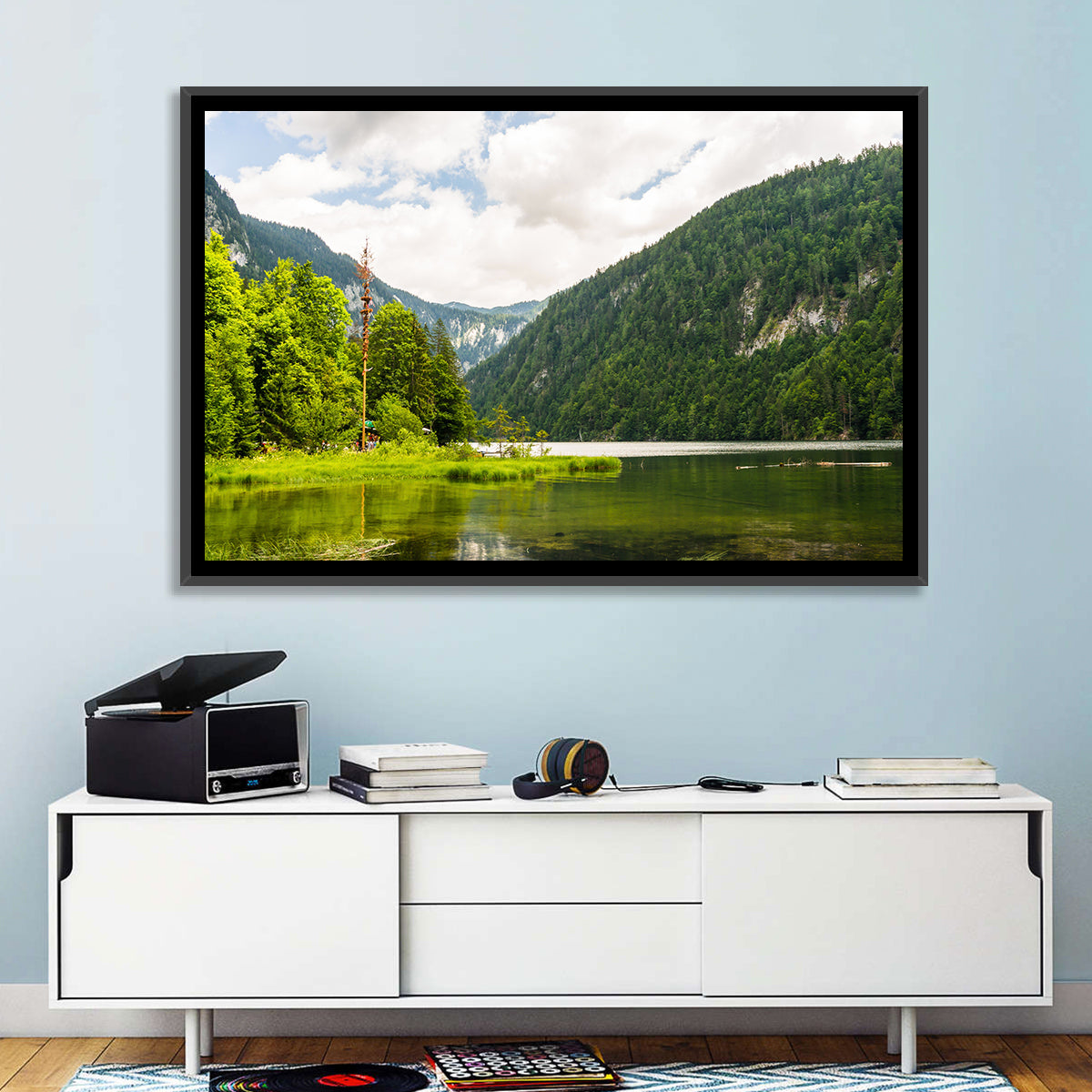 Maypole at Lake Toplitz Wall Art in a room, landscape