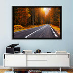 Golden Hour Forest Road Wall Art