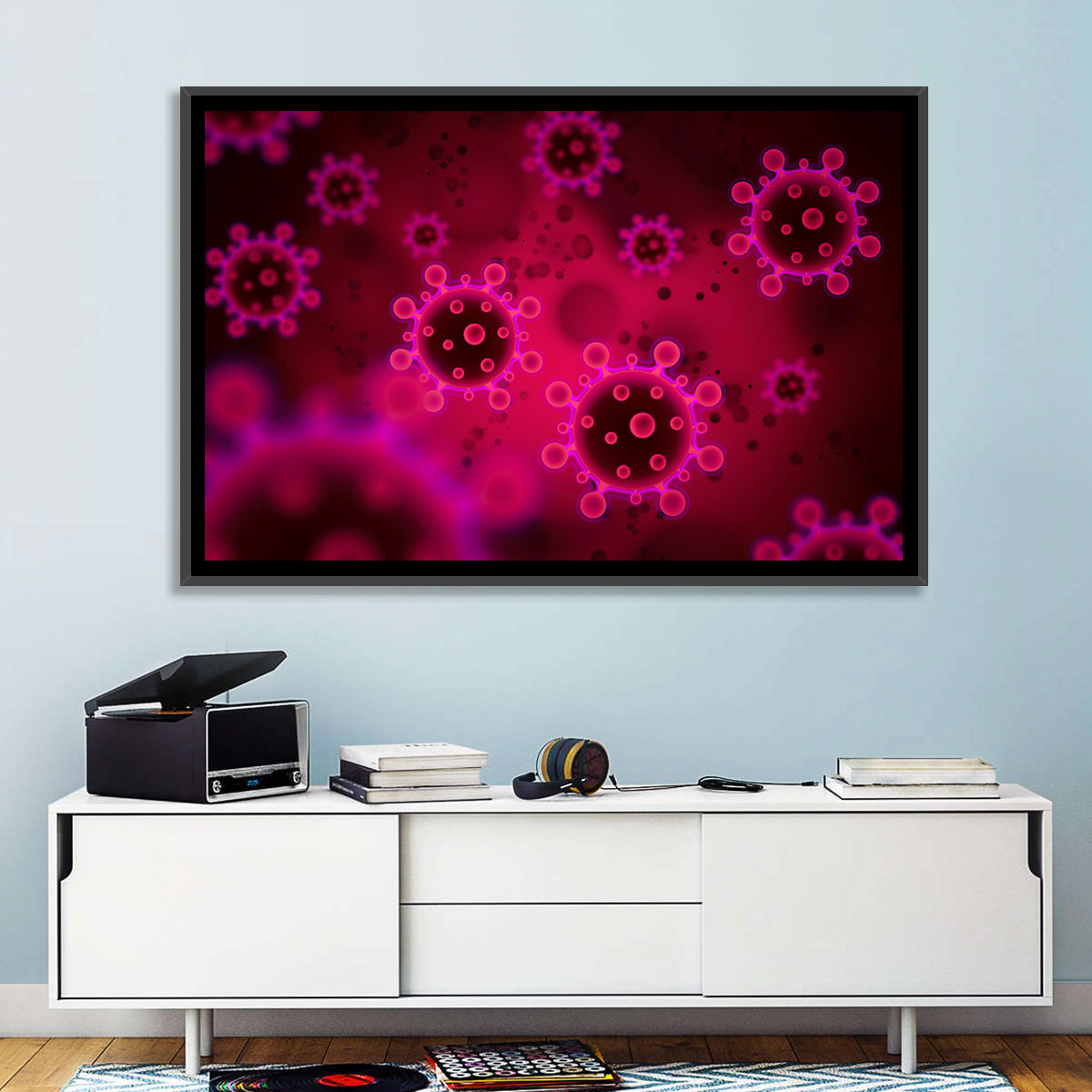 Microscopic Virus Particle Study Wall Art