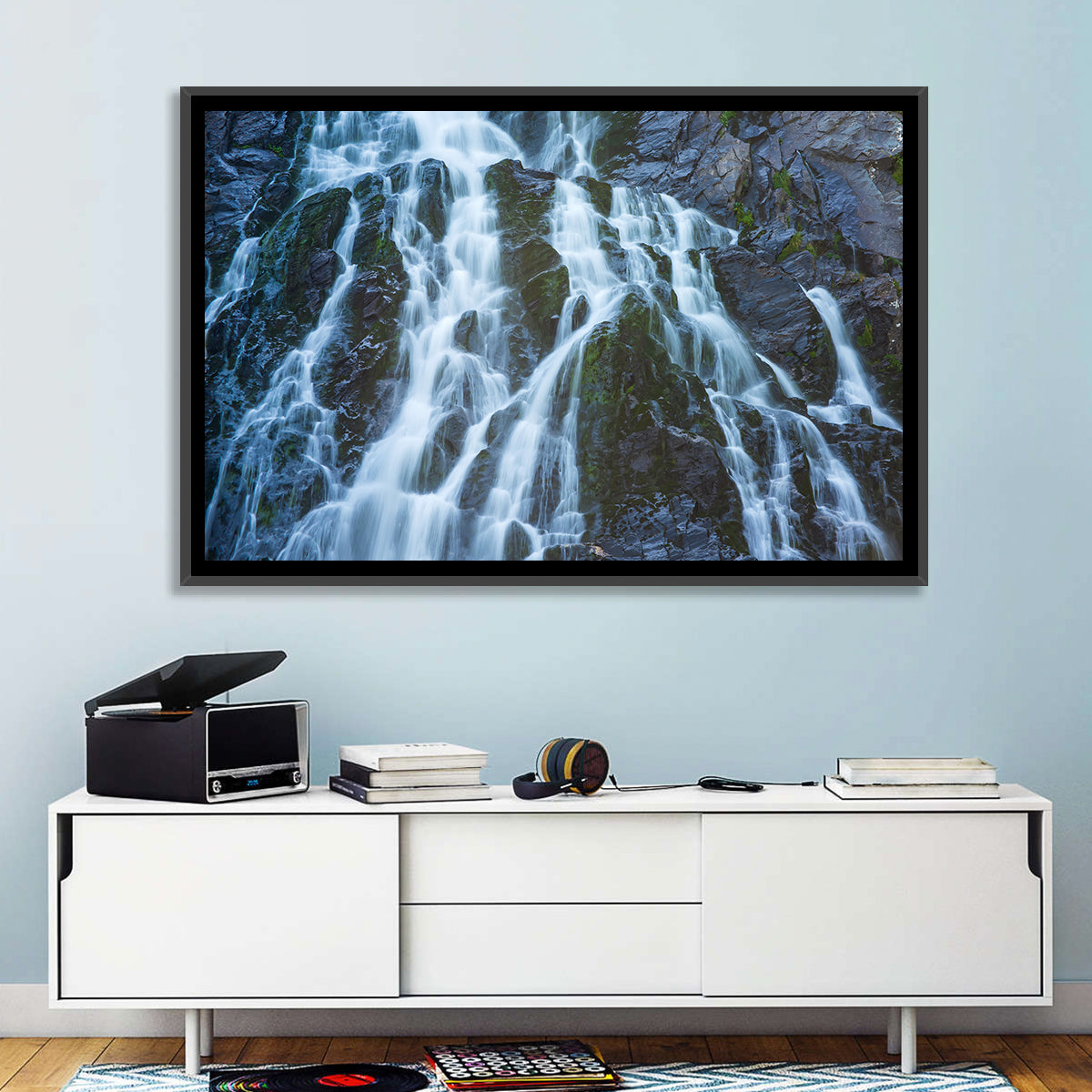 Balea Cascada Waterfall Wall Art in a room, landscape