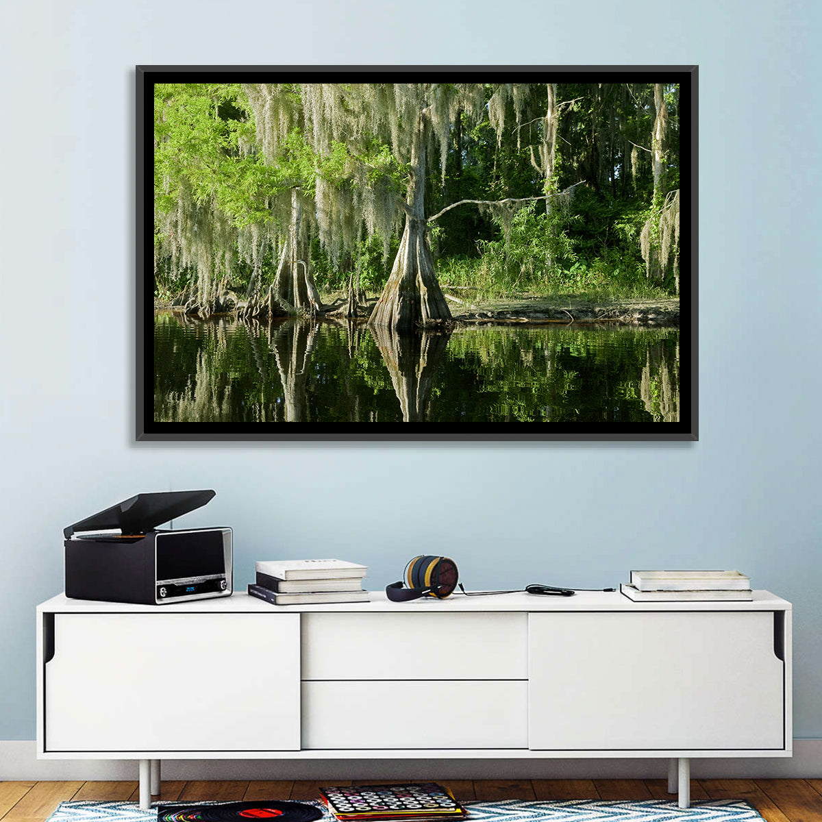 Bald Cypress and Great Blue Heron Wall Art
