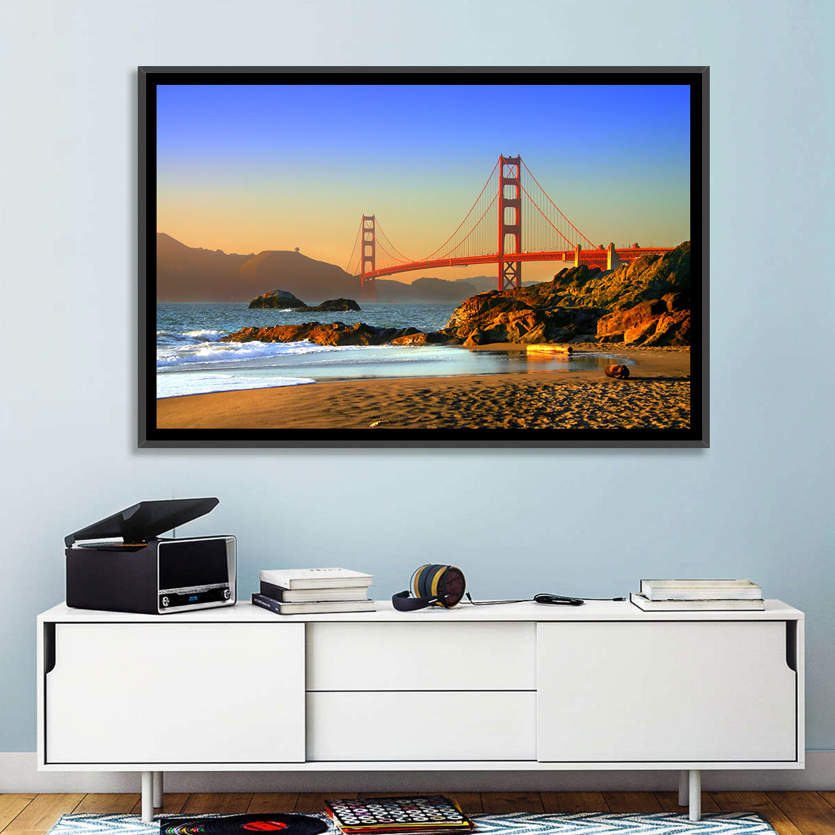 Golden Hour at the Golden Gate Bridge Wall Art
