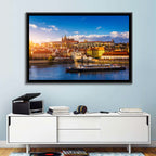Prague Castle Golden Hour River View Wall Art