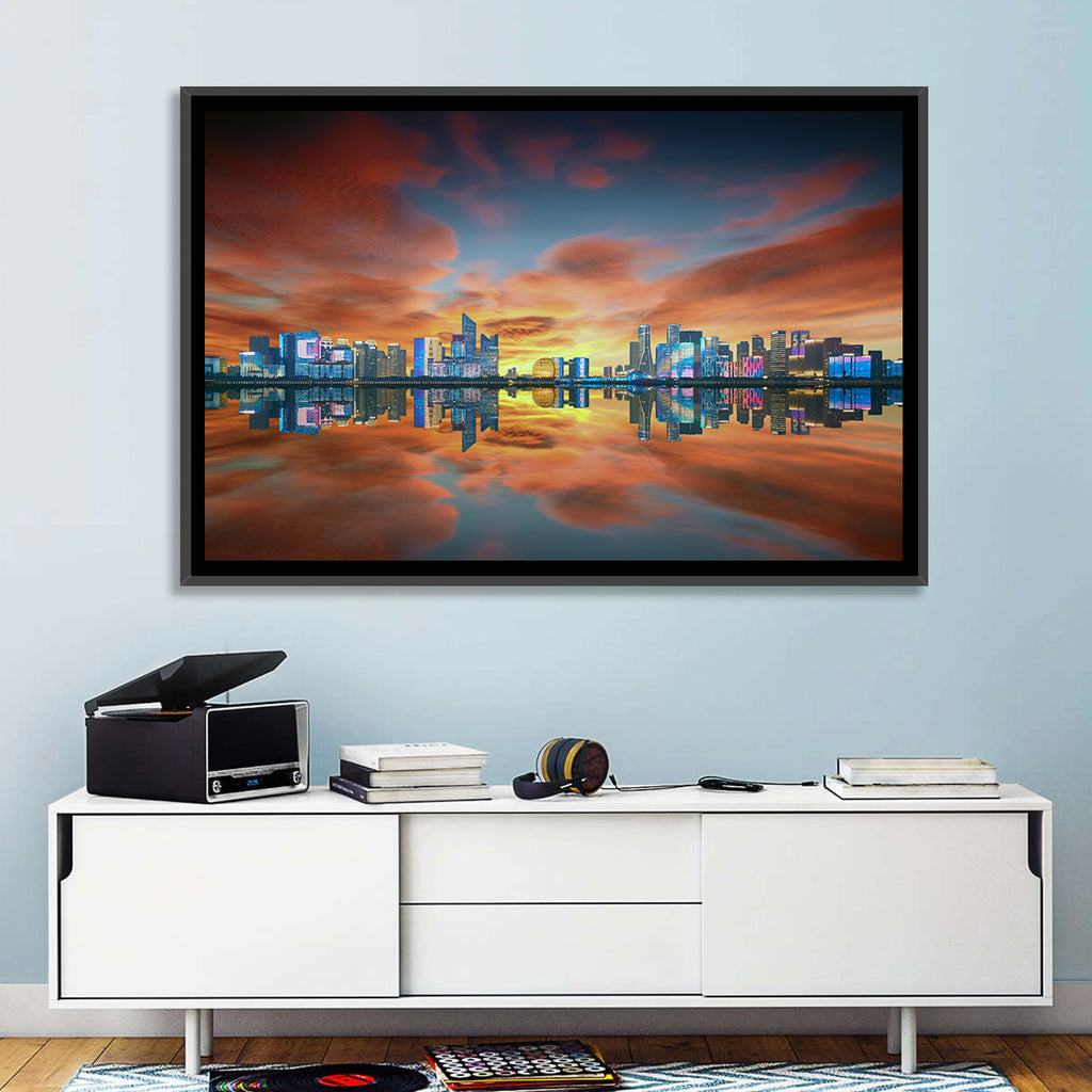 Hangzhou Golden Sphere Skyline at Dusk Wall Art