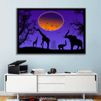 Sunset Savannah Silhouette Wall Art
