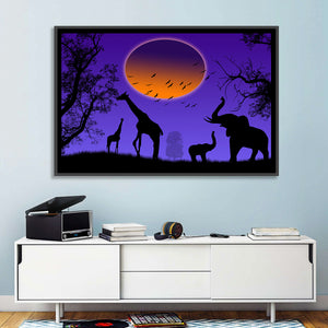 Wild Animals Silhouette Wall Art