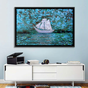 White Boat Wall Art