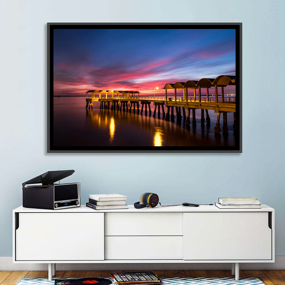 Twilight on Jekyll Island Pier Wall Art