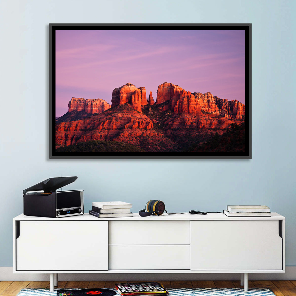 Cathedral Rock Sunset, Sedona Wall Art in a room, landscape