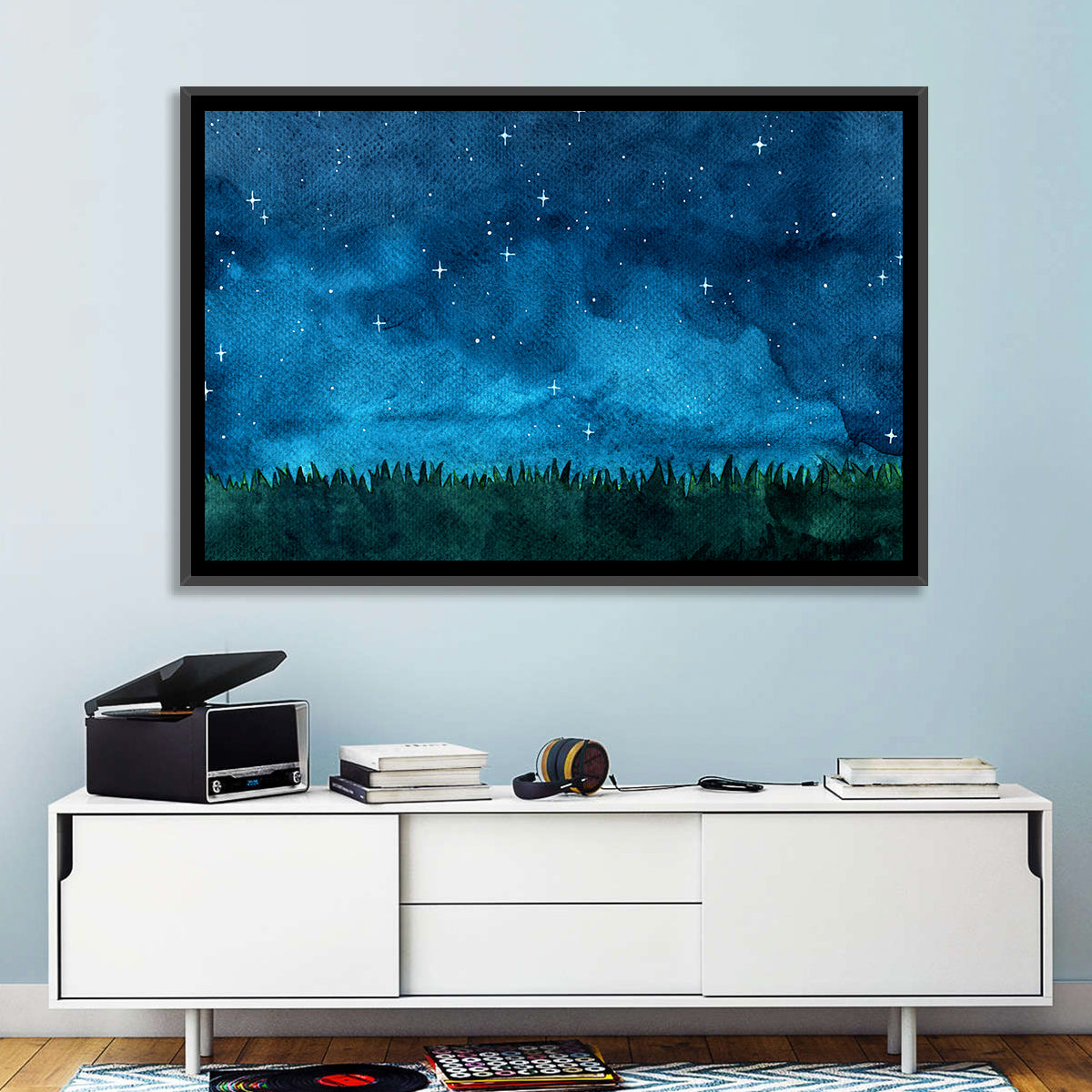 Starry Meadow Nightscape Wall Art