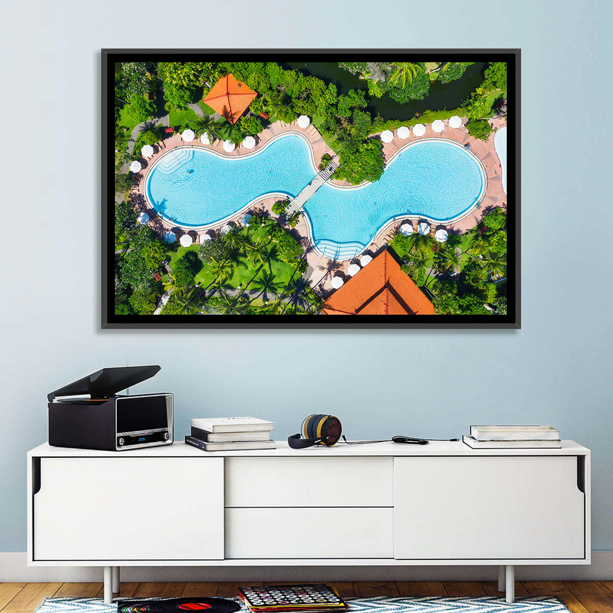 Aerial Figure Eight Resort Pool Wall Art