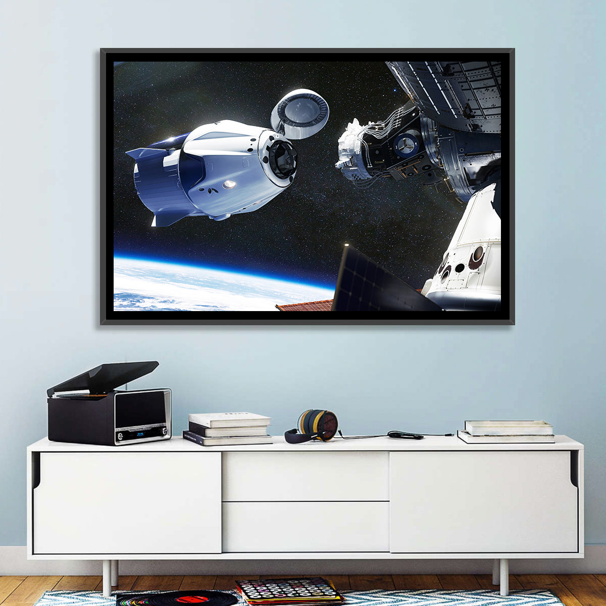 Crew Dragon Docking to ISS Wall Art