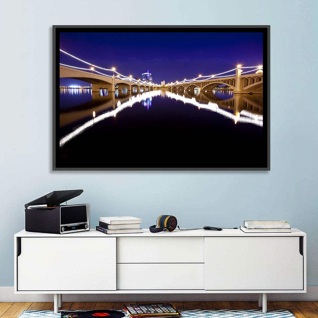 Mill Avenue Bridge Night Reflections Wall Art