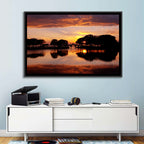 Tranquility Bridge at Sunset Wall Art