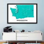 Washington State Minimalist Map Wall Art